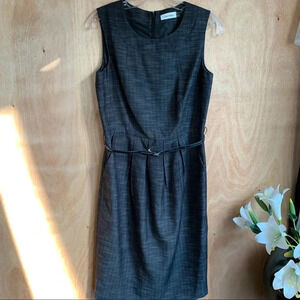 Calvin Klein Sleeveless Belted Dress w/Pockets